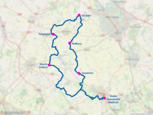 110km Tour de Vale Bike Ride route