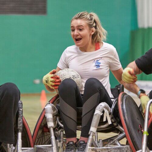 Mel Woods competing in the WheelPower Inter Spinal Unit Games