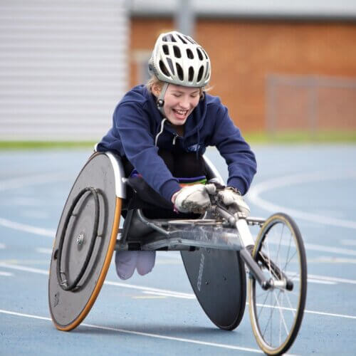 Sammmi Kinghorn competes at WheelPower Inter Spinal Unit Games